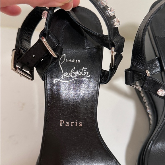 Christian Louboutin Pyrastrass 110mm leather wedge sandal with crystals size 40 - Picture 7 of 12